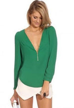 Neck Tops Zipper