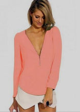 Neck Tops Zipper